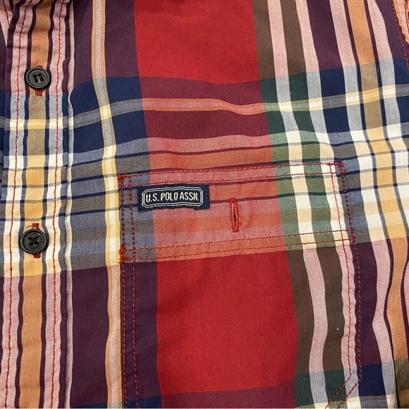 U.S. Polo Assn. | Dress Shirt | Sz M | Plaid Long Sleeve | Slim Fit - Picture 5 of 8